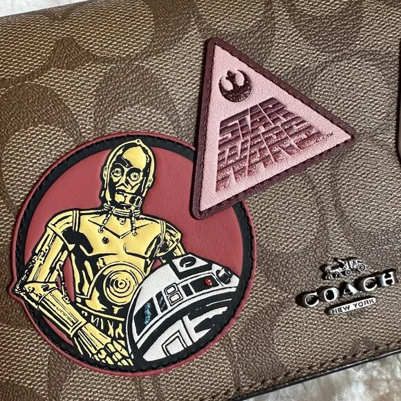 NWT! Coach F88921 Star Wars Hayden Foldover Crossbody Clutch In Signature Canvas - Picture 2 of 14